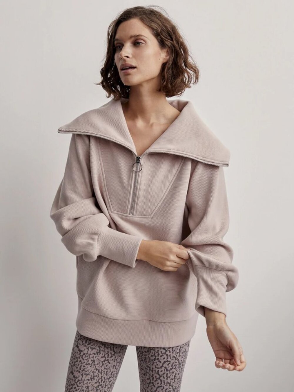 Varley Vine Half-Zip Pullover Mushroom Medium